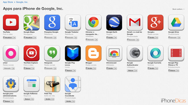 Google para iPhone, aplicativos do google para o iPhone