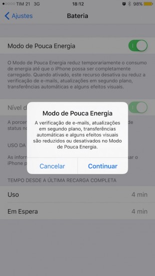 Pouca Energia iOS 9