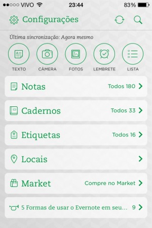 Evernote tela clara