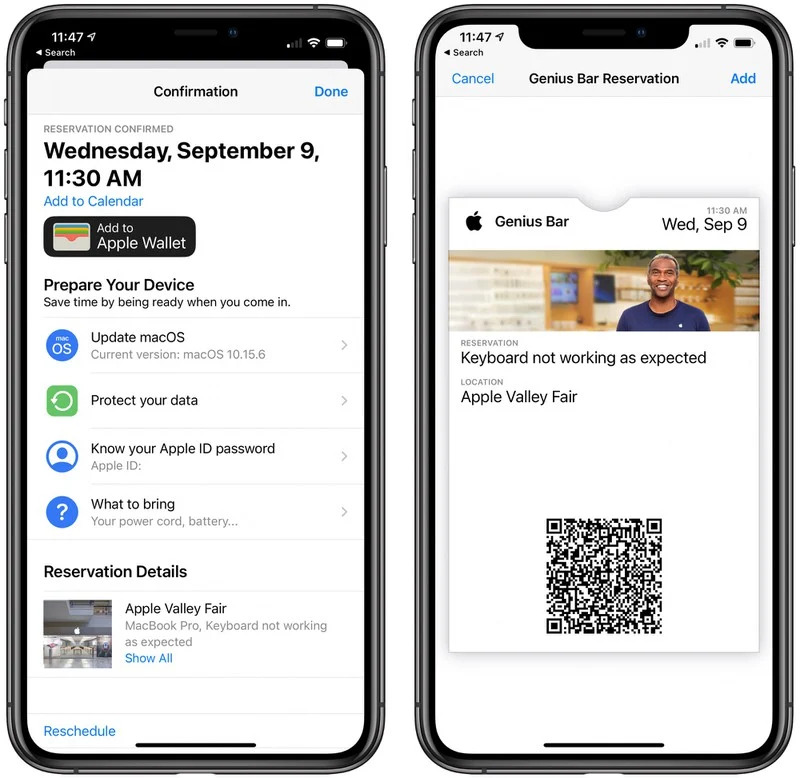 App Suporte da Apple pode gerar ticket para Wallet.