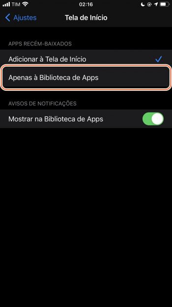 Baixar apps direto na Biblioteca de Apps