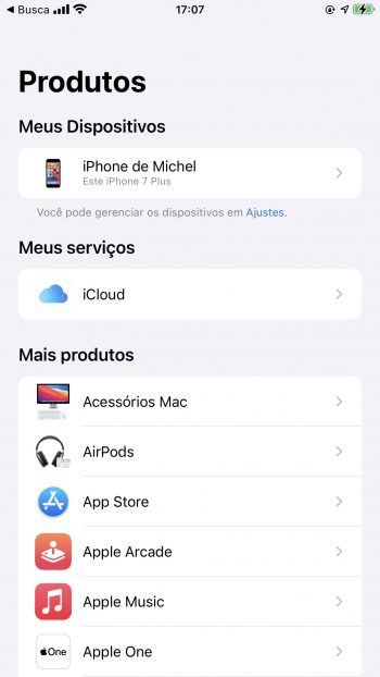 app Suporte da Apple