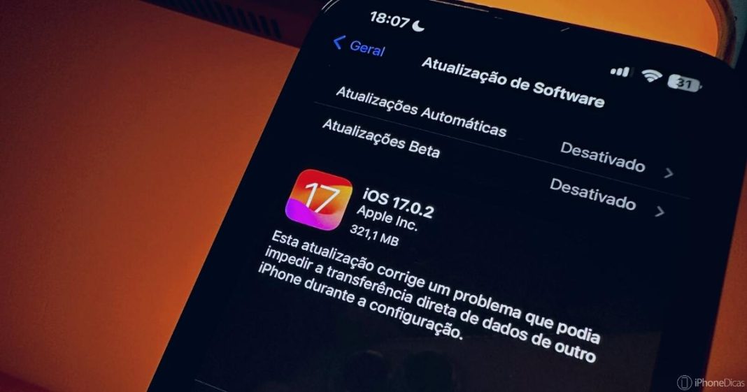 Apple disponibilizou mais um update: o iOS 17.0.2
